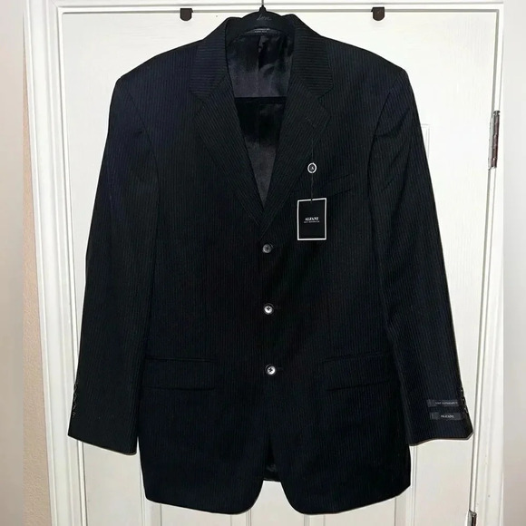 NWT-Men’s Alfani Black‎ Stripe Suit Blazer. Size 40R. - Picture 4 of 10